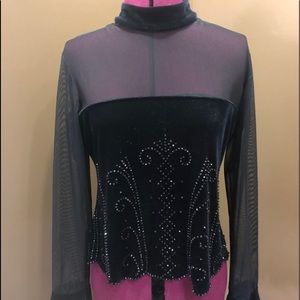 JR Nites Velvet/Mesh top